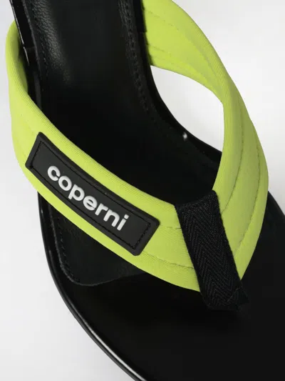 Coperni Logo-patch Wedge Sandals In Green