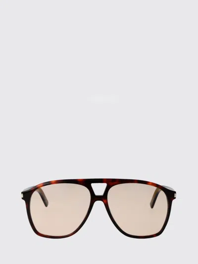 Saint Laurent Tortoiseshell Sl 596 Dune Rectangular Sunglasses In Brown
