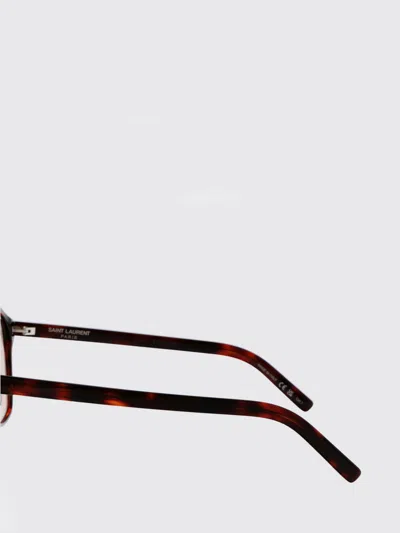 Saint Laurent Tortoiseshell Sl 596 Dune Rectangular Sunglasses In Brown