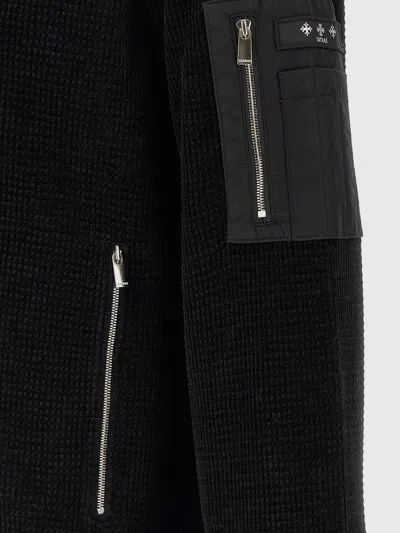 Tatras Gavrio Bomber Jacket Textured Fabric Ribbed Cuffs In Black