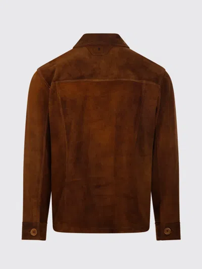 Salvatore Santoro Buttoned Flap-pocket Leather Jacket In Brown
