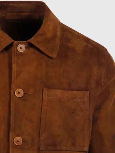 Salvatore Santoro Buttoned Flap-pocket Leather Jacket In Brown