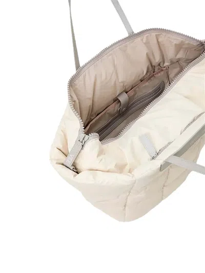 Veecollective Quilted Logo-strap Backpack In Neutral