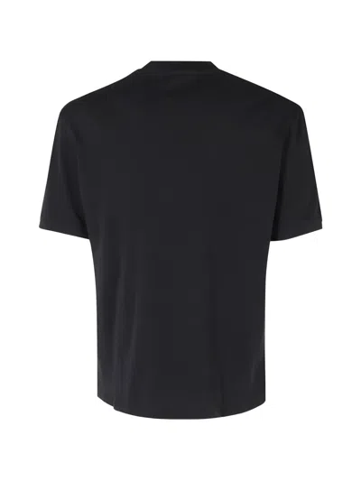 Blauer Logo-patch T-shirt In Black