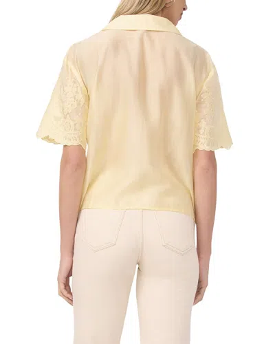Vince Camuto Relaxed Collat Button Front Blouse In Yellow
