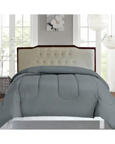Luxury Home Microfiber Comforter Set With Pillow Shams In Gray