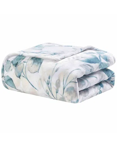 Luxury Home Printed Microfiber Bed Blanket In White
