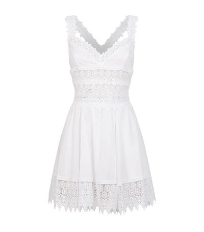 Charo Ruiz Cotton Voile & Lace Mini Dress In White