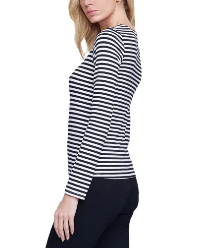 L'agence Tess Striped Long-sleeve Top In Black