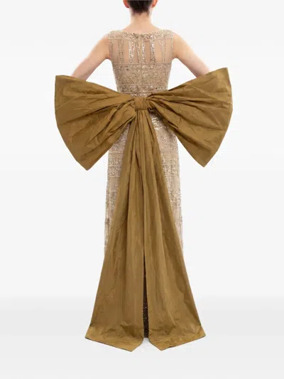Saiid Kobeisy Oversized Bow Cape In Brown