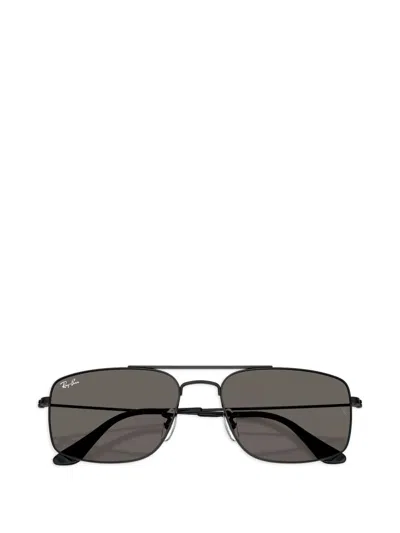 Ray Ban Rectangle-frame Double-bridge Sunglasses In Gray