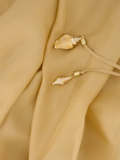 Zimmermann Silk Mini Dress With Billow Sleeves And Adjustable Chain In Neutral