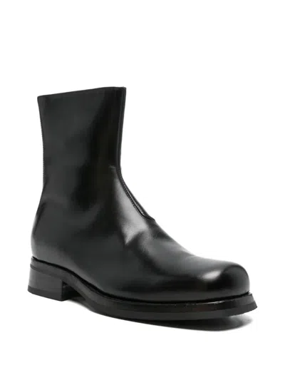 Eraldo Side-zip Leather Boots In Pink