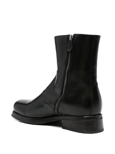 Eraldo Side-zip Leather Boots In Pink