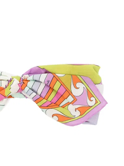 Pucci Lightweight Wrap-around Headband With Decorative Bow Tail In Pink