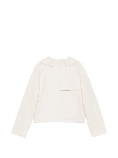 Fay Double-breasted Hook-fastening Jacket In White