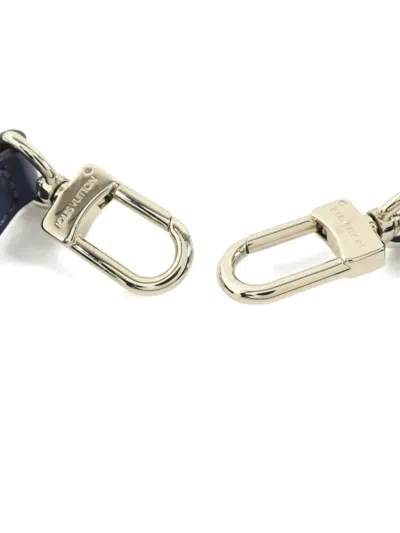 Pre-owned Louis Vuitton Adjustable Leather Bag Strap In Blue