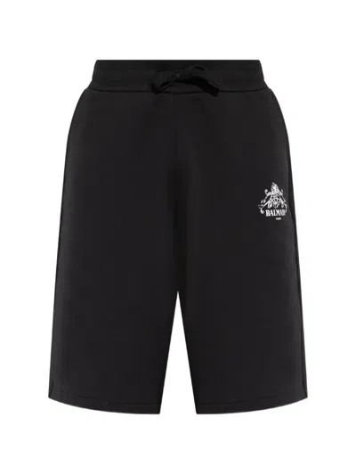 Balmain Logo-print Drawstring Shorts In Black