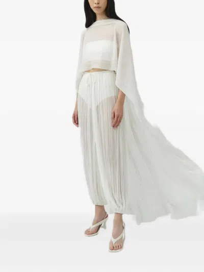 Simkhai Genoa Sheer Jersey Cape In White