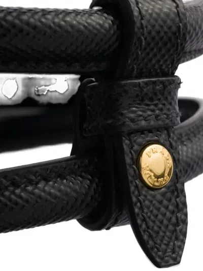 Prada Double Medium Saffiano Leather Bag In Black