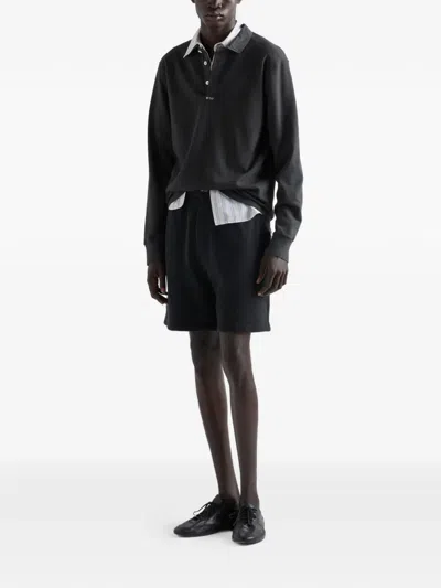Prada Cotton Bermudas In Black