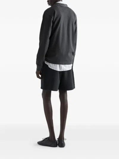 Prada Cotton Bermudas In Black