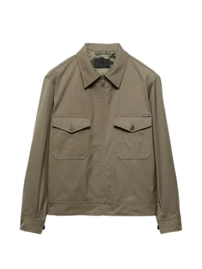 Prada Technical Fabric Jacket In Green