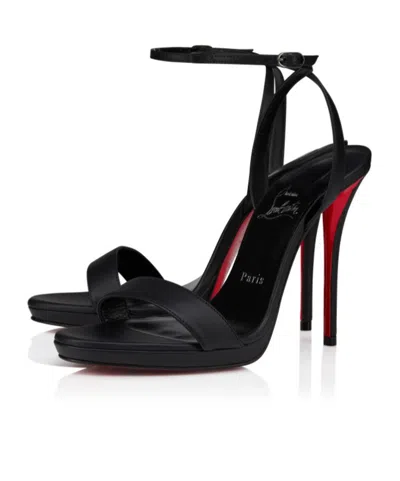 Christian Louboutin Miss Z Leather Red Sole Ankle-strap Sandals In Black