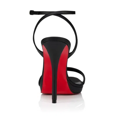 Christian Louboutin Miss Z Leather Red Sole Ankle-strap Sandals In Black