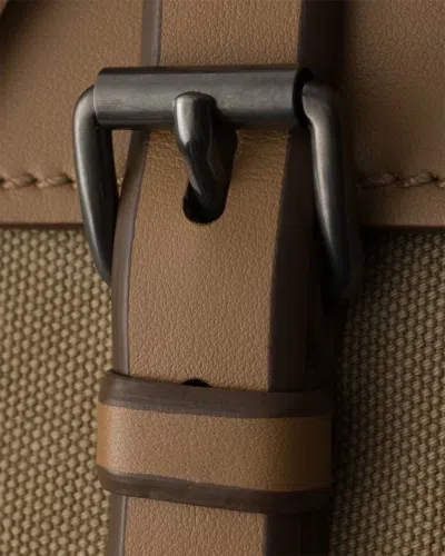 Prada Route Canvas And Leather Shoulder Bag In Brown