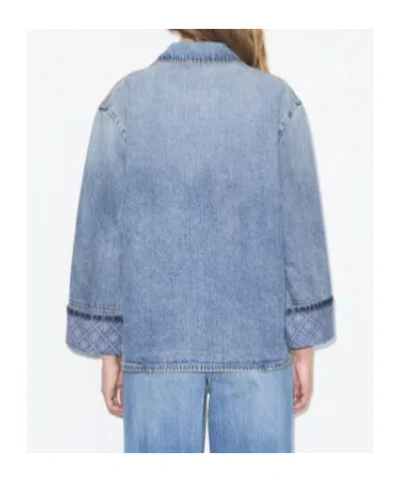 Tory Burch Denim Barn Jacket In Blue