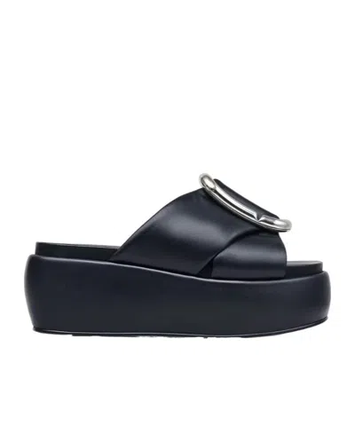 Marc Jacobs The Pop J Marc Platform Wedge Slide Sandal In Black