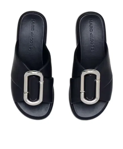 Marc Jacobs The Pop J Marc Platform Wedge Slide Sandal In Black