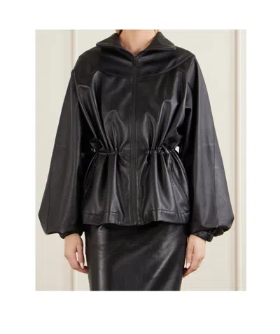 Givenchy Long-sleeved Leather Jacket In Black