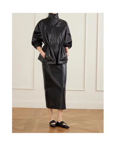 Givenchy Long-sleeved Leather Jacket In Black