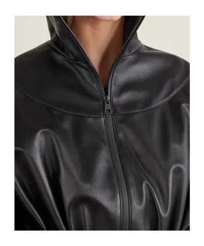 Givenchy Long-sleeved Leather Jacket In Black