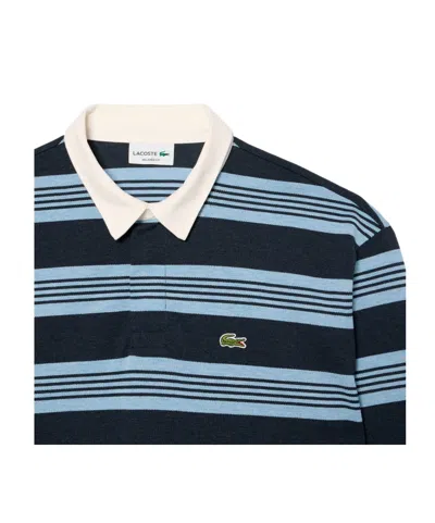 Lacoste Striped Long-sleeve Polo Shirt In Multi