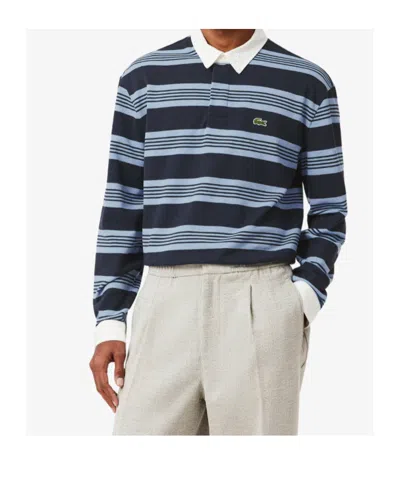 Lacoste Striped Long-sleeve Polo Shirt In Multi