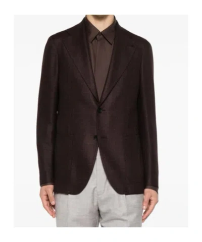 Tagliatore Single-breasted Notched-lapel Blazer In Burgundy