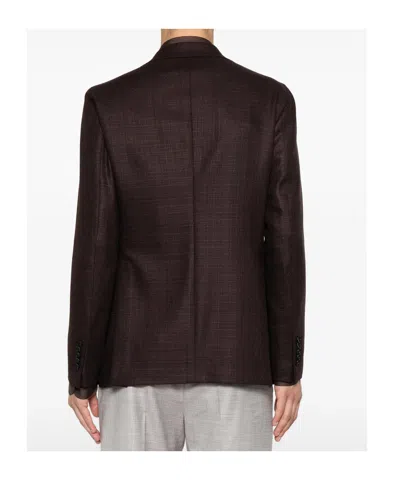 Tagliatore Single-breasted Notched-lapel Blazer In Burgundy