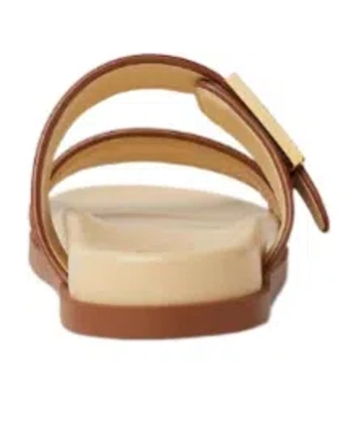 Fendi Feel Beige Raffia-effect Material Slides In Multi