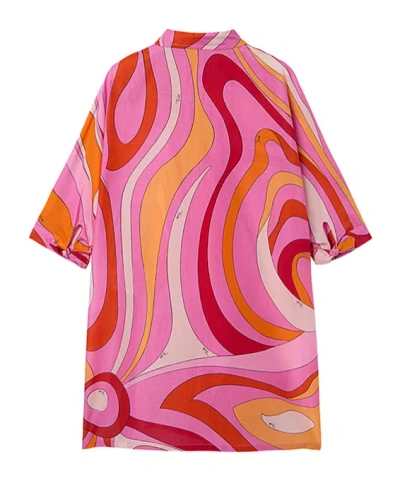 Pucci Short Sleeve Dress In Pink