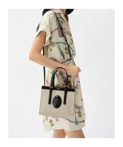 Versace Riviere Mini Canvas Tote In Multi