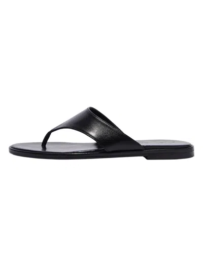 Aeyde Minimalist Wide Strap Toe Post Sandals In Black