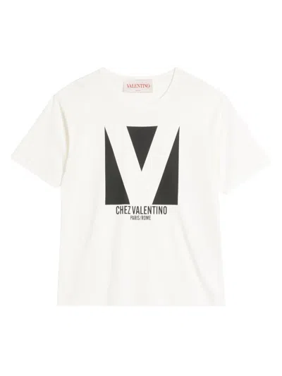 Valentino Garavani White Cotton T Shirt In Neutral