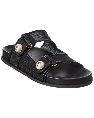 Jimmy Choo Women Black Fayence Leather Sandals, 5.5 Luxury Sandals & Floaters For Women Darveys