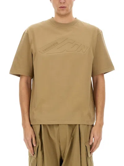 Dsquared2 Dsquared Icon New Generation Loose Fit Embossed T-shirt In Beige