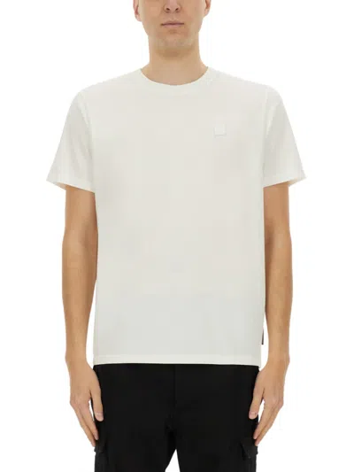 Moose Knuckles White Solid Crew Neck T-shirt In White