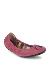 TOD'S DEE LACCETTO SUEDE BALLET FLATS,0400093641466