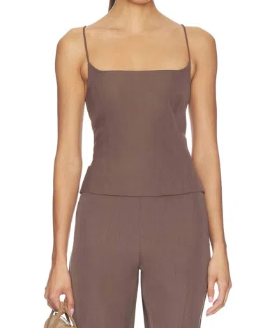 St Agni Silk Canvas Camisole In Mud In Brown